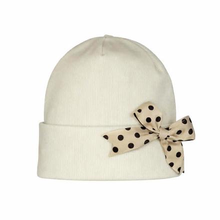 Dievčenská čiapka s mašľou 52031, ajs,48 / 50 / 52