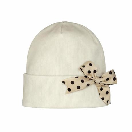 Dievčenská čiapka s mašľou 52031, ajs,48 / 50 / 52