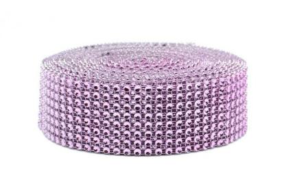 Štrasový pás bledo ružový 3m/4cm, nd-20,