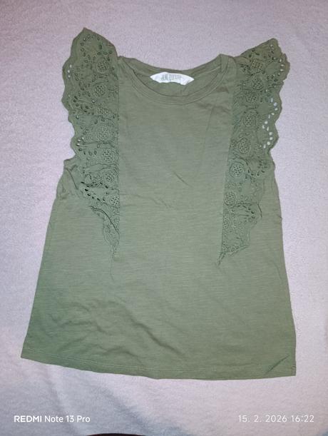 Khaki tielko s madeirou, h&m,134