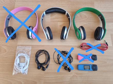 Slúchadlá na uši aj do uší + mp3 prehrávače,