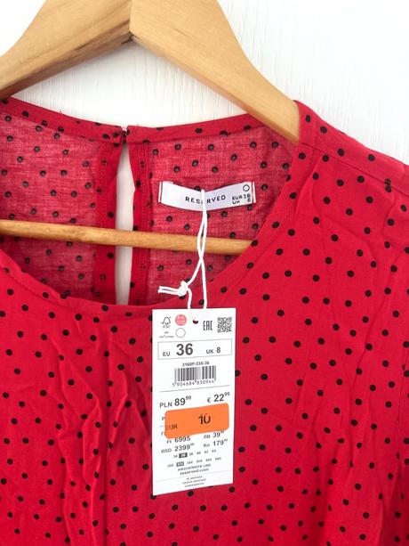 Červené viskózové šaty, reserved,36