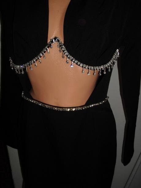 Luxusne francuzske spolocenske saty s kristalmi, m