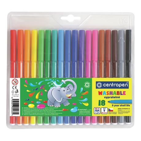 Fixy centropen 7790 washable - sada 18 ks,