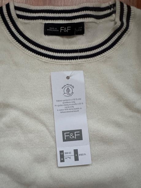 Biely pulóver, f&f,s