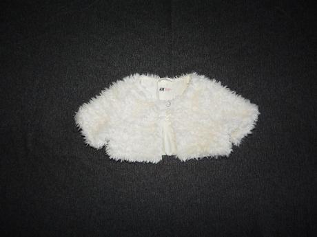 Biele kožušinkové bolerko, h&m,116
