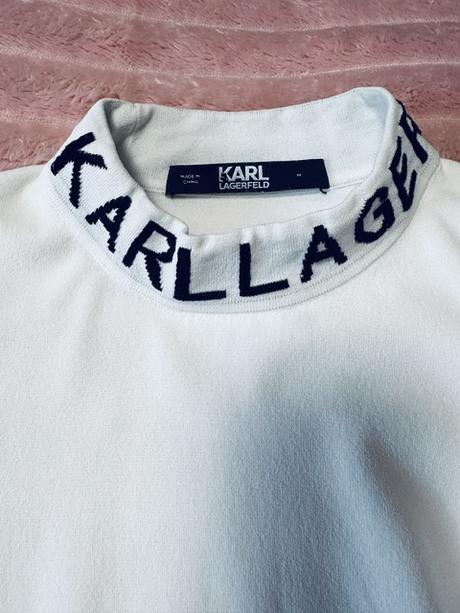 Biely tenký pulóver so stojačikom karl lagerfeld, m