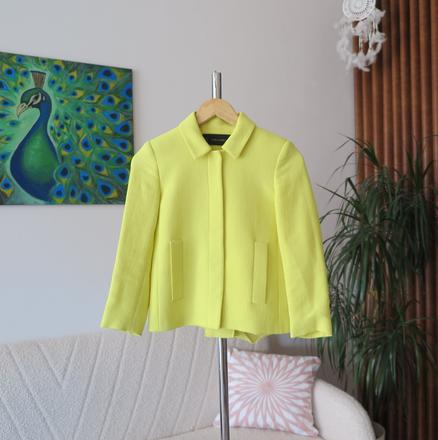 Žlté štruktúrované sako/bunda zara, zara,xs