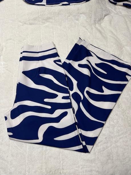 Letný nohavicový komplet béžovo modrý, m