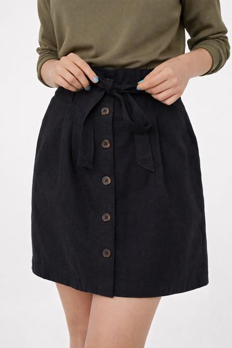 Ľanová sukňa h&m, h&m,m