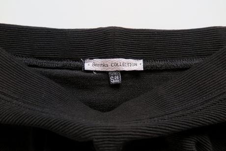Elegantná čierna peplum sukňa puzdrový stri, bershka,s