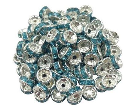 Rondelka so štrasom 8 mm - tyrkys, 