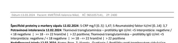 Dá sa niečo vyčítať z výsledkov intolerancie?