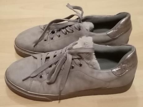 Sivé tenisky s kožušinkou, 39