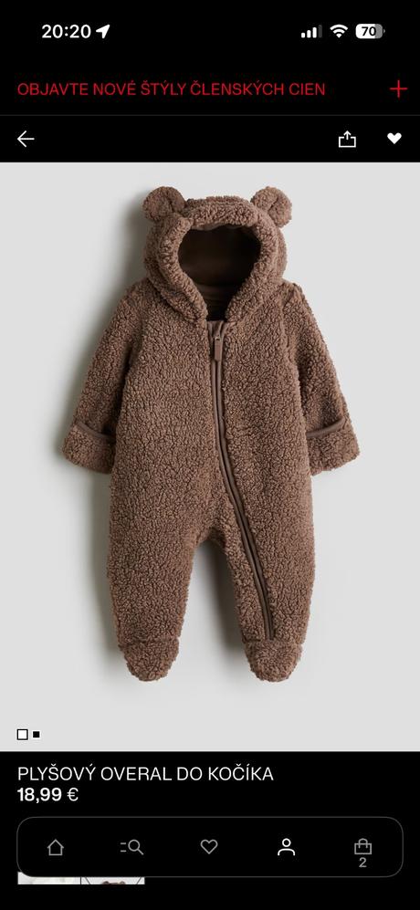 Plyšový overal do kočíka, h&m,62