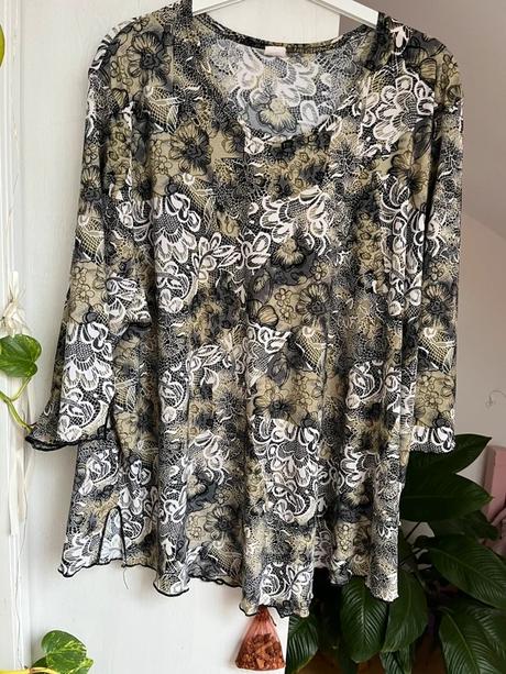 Dámska blúzka khaki/ elegantná blúzka s trojštvrťo, 5xl