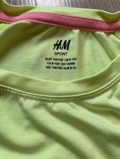 Tričko žlté sport 8-10 rokov, h&m,134