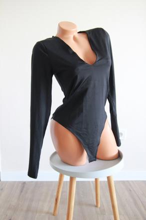 Čierny elastický body top, m, h&m,m