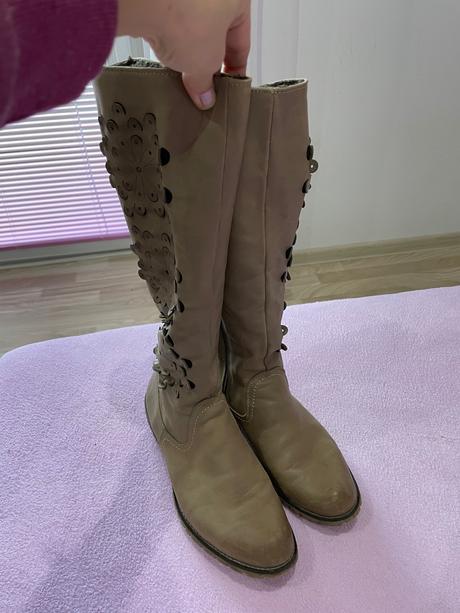 Kožené cizmy - top stav, 37