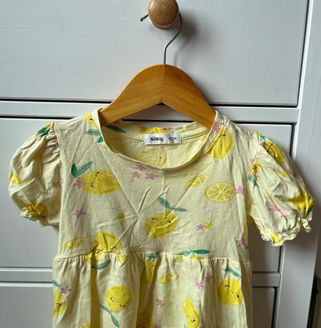 Ružové citrónové bavlnené šaty, 98, 98