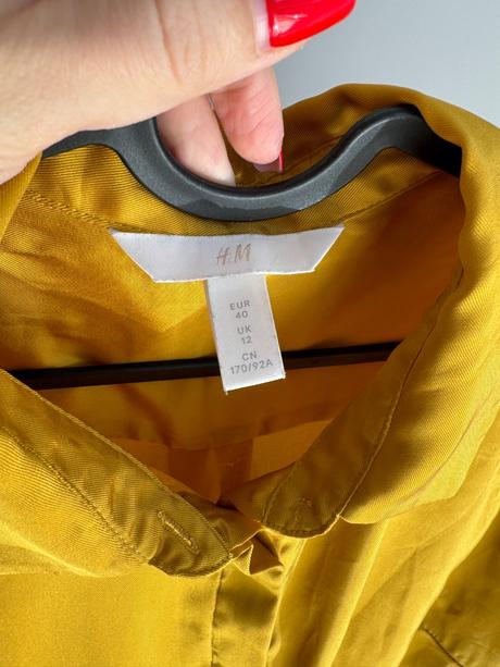 H&m predĺžená košeľa saténová šaty, h&m,l