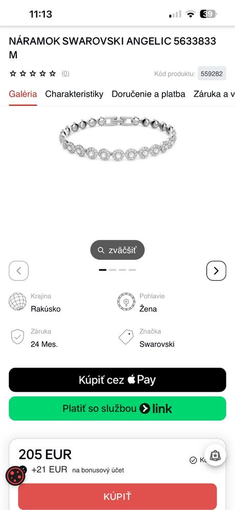 Swarovski náramok, swarovski