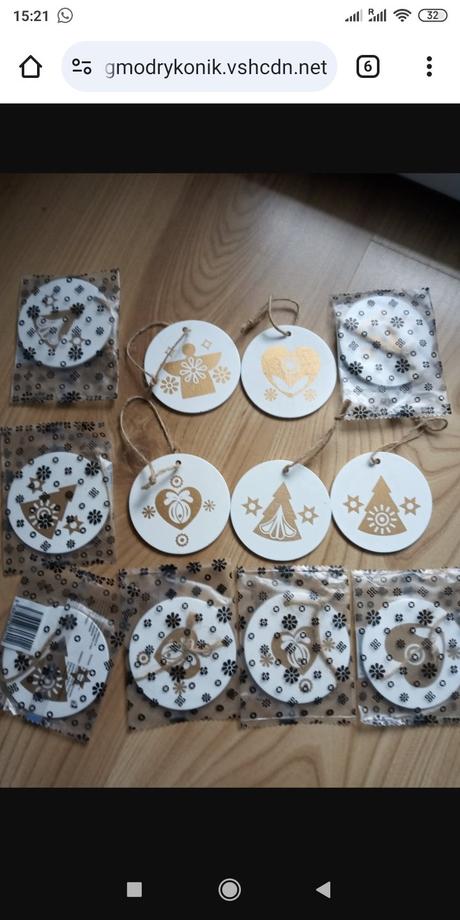 Vianocne ozdoby, drevene 12ks, 