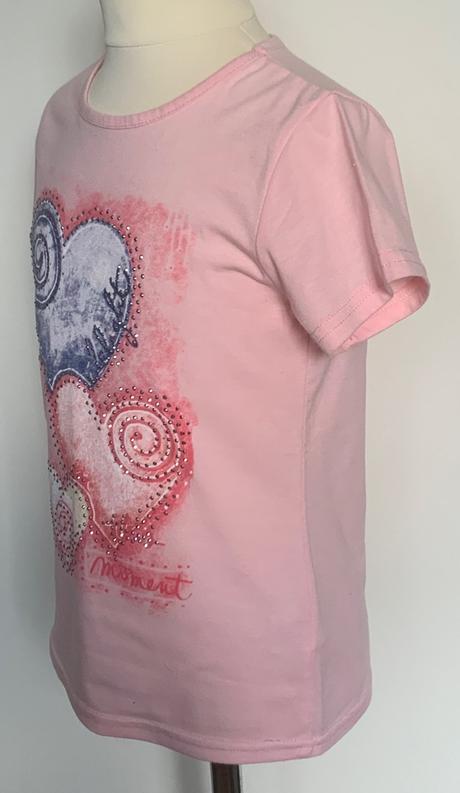 Ružové tričko so srdiečkom, 134