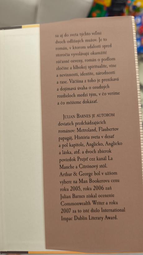 Kniha arthur&george od julian barnes,