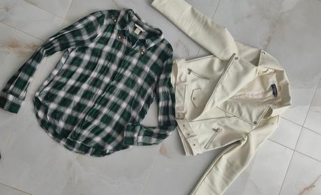 Koženková bunda + košeľa grátis, xs