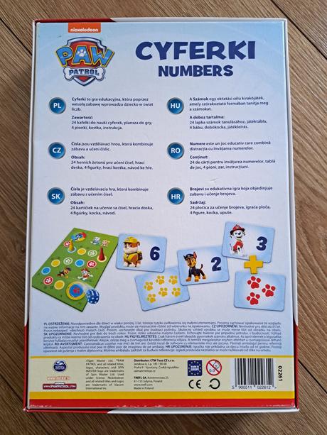 Hra čísla paw patrol, 