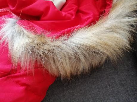 Červená kvietkova bundička, veľkosť 104/110, 104