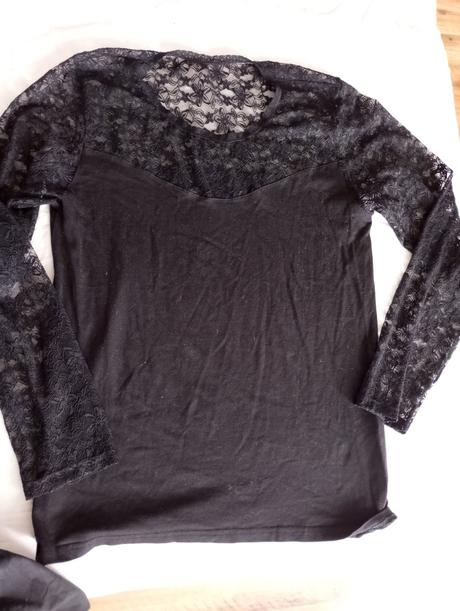 Tričko s čipkou dlhý rukav, f&f,xl