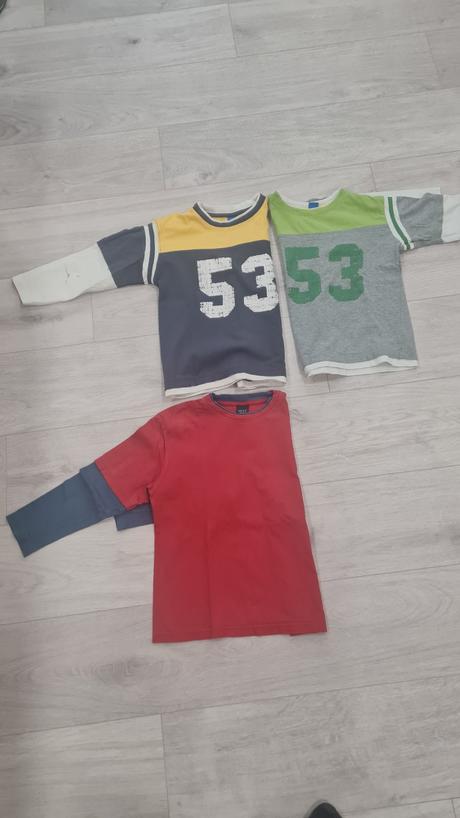 Balík tričiek s dlhým rukávom 122 ,6 az 7 rokov, 122–134