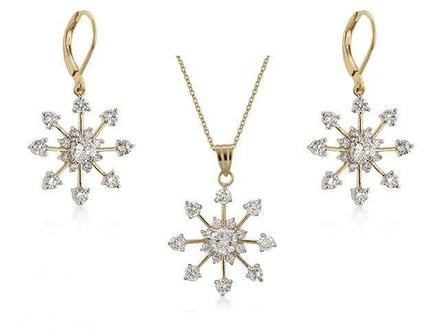 Pozlátená súprava náhrdelník + naušnice, 