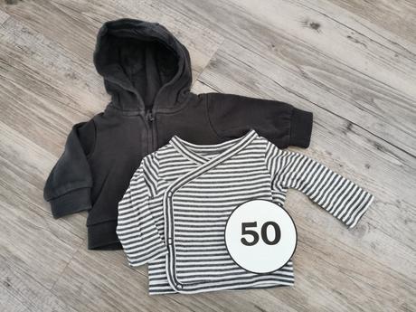 Zavinovacie tričiko sivé a čierna bunda s kapucňou, h&m,50