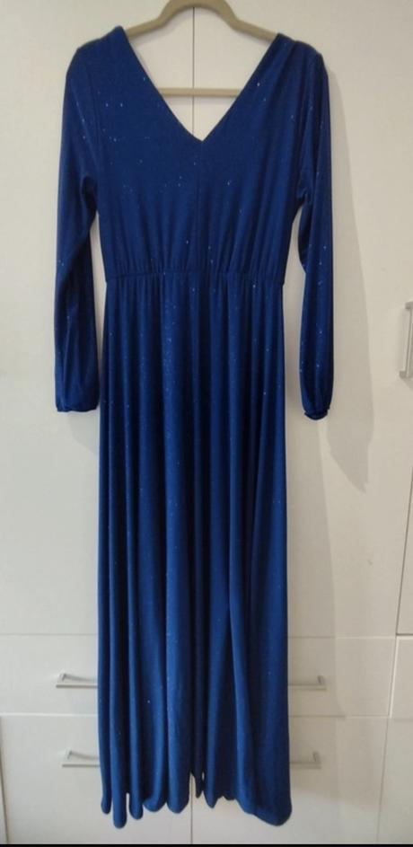 Modré šaty s trblietkami, xxl