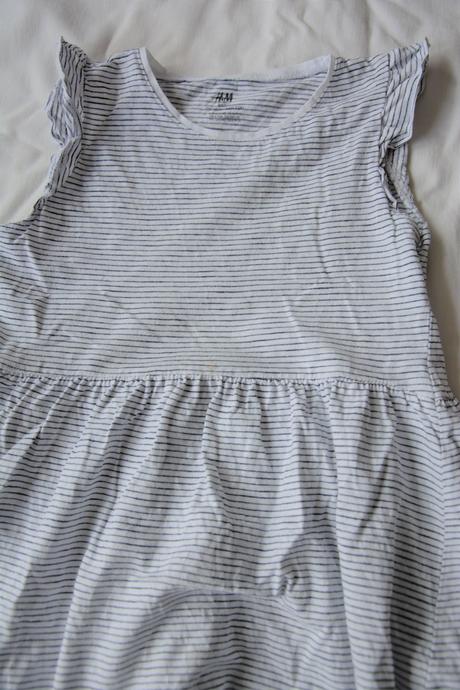 Pásikové šaty z organickej bavlny, h&m,134