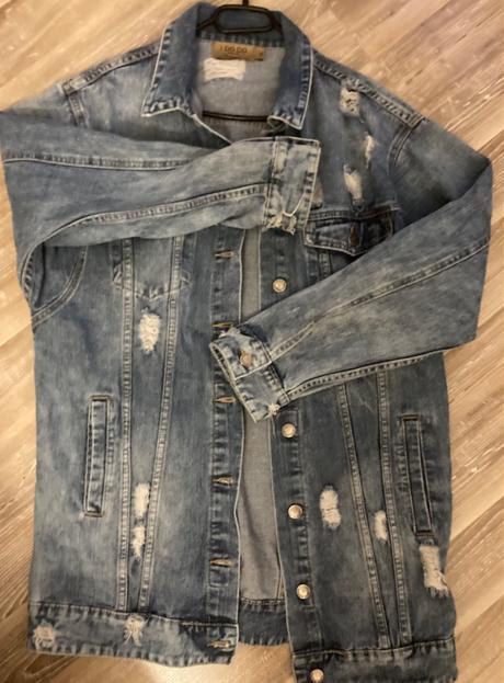 Krásna predĺžená riflová bunda, xl