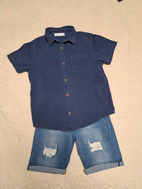 Letný komplet košeľa/rifľové kraťasy, zara,134