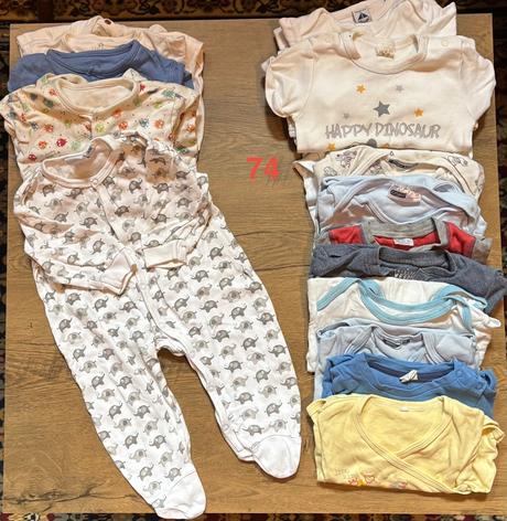 Taška s detským oblečením vel.74, 68–80