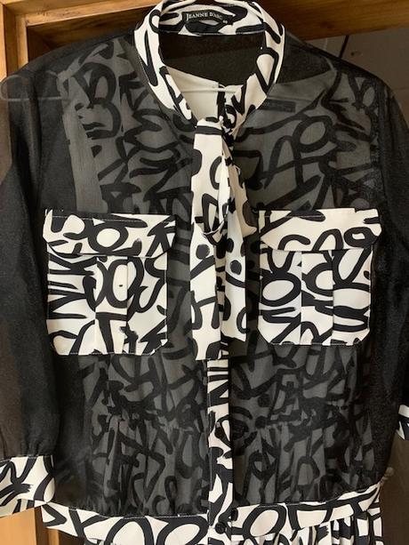 2v1 šaty s bolerkom black&white kombinácia, l / m