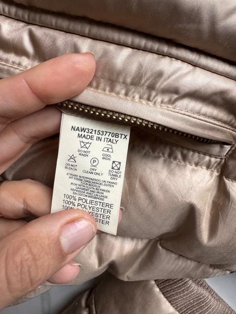 Fay luxusná bunda s kačacim perím v zlatej farbe m, m