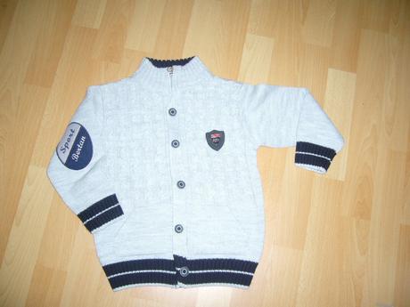 Svetrík na zips máličko nosený, 116
