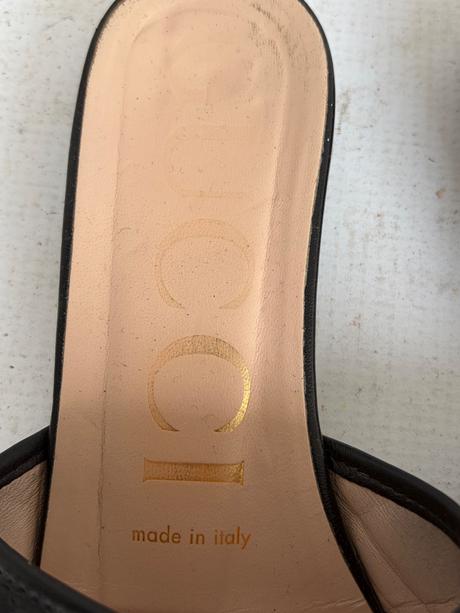 Gucci marnont cierne kozene 37 slapky, gucci,37