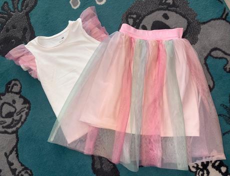 Dvojdielna súprava trička a sukne h&m v.122/128, h&m,122
