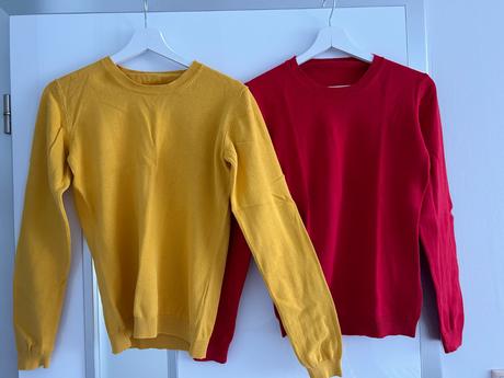 Dámske pulóvre (žltý, červený), xs