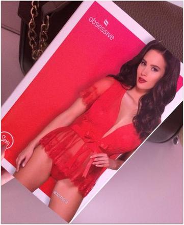 Červený župan zn.obsessive - veľkosť l/xl, obsessive,l