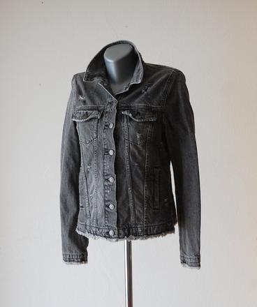 Dámska čierna/sivá rifľová bunda punk štýl, esprit,m