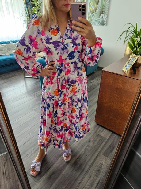 Oversize kvetované šaty, s